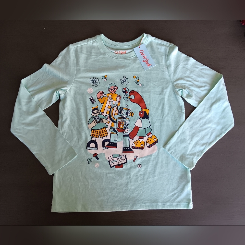 Cat & Jack Kids' Mint Graphic Long Sleeve Shirt